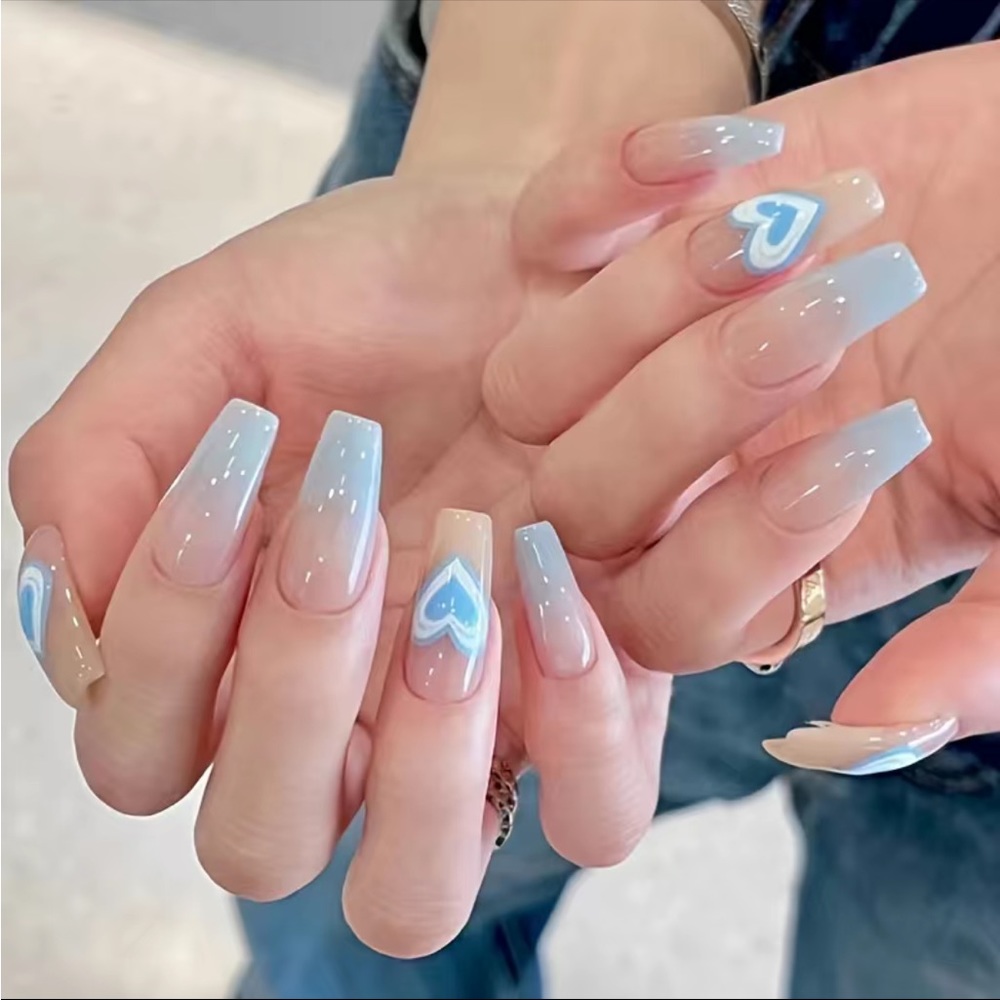 Blue Babe - Nail Junkie - full artificial nail sets